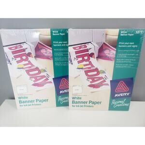 Lot 2 Avery 3272 White Banner Paper for Ink‎ Jet Printers 11x8.5 80 sheets NEW